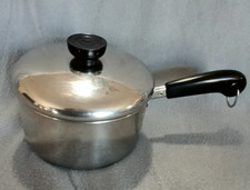 1801 Revere Ware 1 1/2 QT 5.75" Pot Saucepan Stainless Steel w/ Lid USA