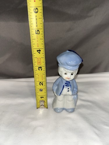 Dutch Boy Figurine Blue and White Vintage Porcelain Wearing Hat Holding ...