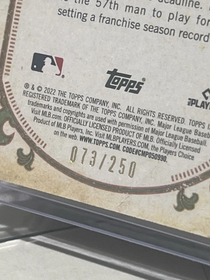 2022 Topps Gypsy Queen Indigo /250 Greg Deichmann #50 Rookie RC - Image 3 of 3