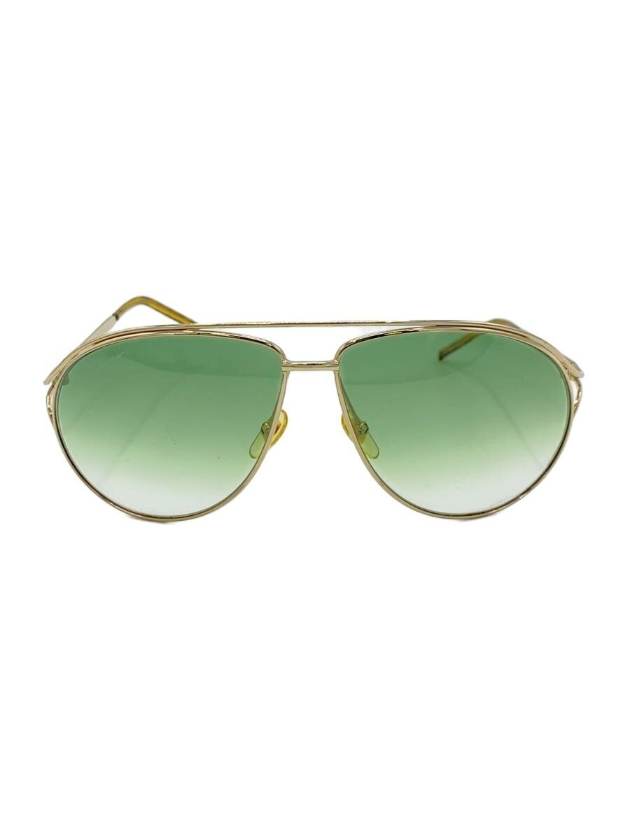 GUCCI Sunglasses Tear Drop Metal Gold Green Mens GG4216