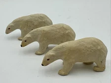 3 Vintage Hausser Elastolin Polar Bear Composite Made in Germany 1930's German