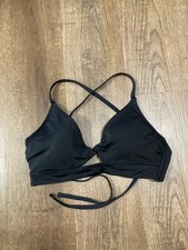 NWT shade and shore black bikini top Racerback size 34DD