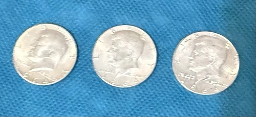 3x 1964 Kennedy Half Dollars 90% Silver US Coins Lot