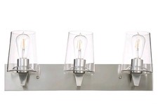 EURON Bathroom Vanity Light Brushed Nickel Glass Wall Sconce Kitchen/Living Room