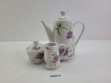 Kaffeekern Kahla Porzellan Made in GDR weiß lila Blumen Geschirr Deko #258012