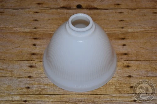 Vintage 8" Stiffel Ribbed / Fluted Milk Glass Torchiere Lamp Shade Diffuser Bell