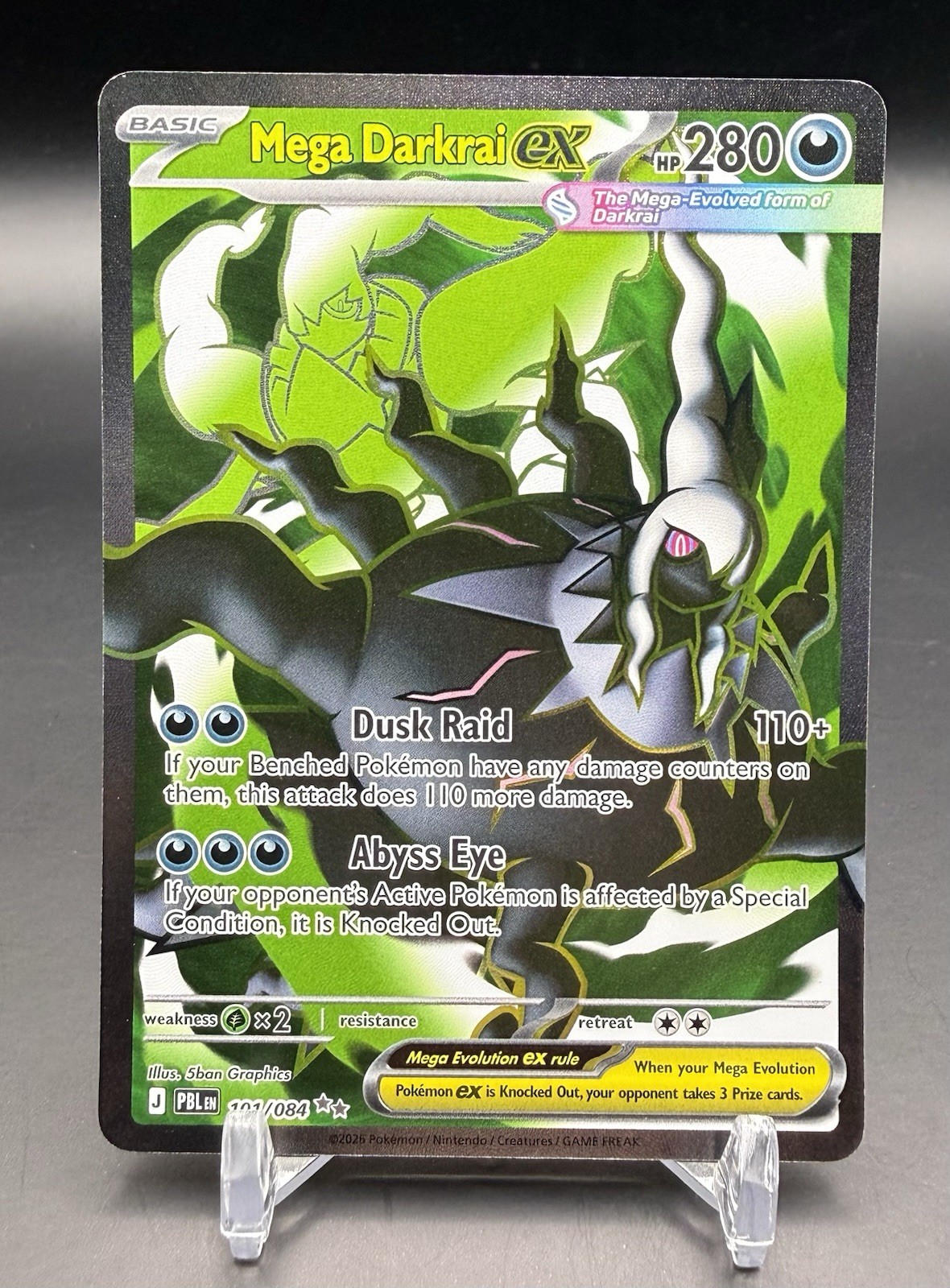 Mega Darkrai EX 101/084 Full Art Holo 280 HP Pokemon Mega Evolution Pitch Black