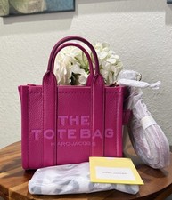 Marc Jacobs The Leather Crossbody Mini Tote Bag In Lipstick Pink BNWT