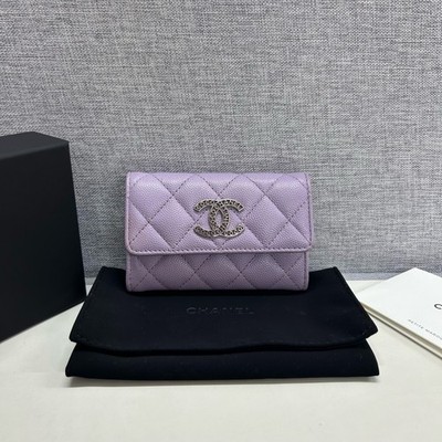 Chanel Pre-Owned Authentic Card Holder Purple Free Tracked Shipping