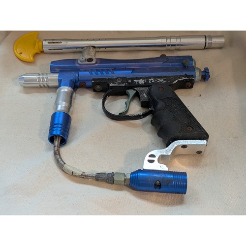 Kingman Spyder TL-X Paintball Marker Blue Semi-Auto Mechanical Gun with Barrel - Picture 4 of 11