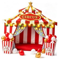 103-Piece Circus Carnival Theme Party Decorations Kit, Circus Tent Backdrop