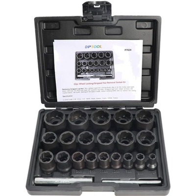 #ad 22 Piece Bolt Nut Extractor Set 1 2quot; and 3 8quot; Drive Impact Lug Nut Remover S... $88.01