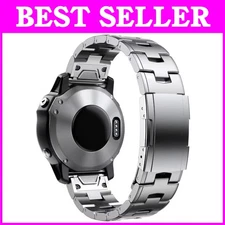 Sleek Titanium Metal Band for Instinct 3 50mm/Fenix 8 Amoled