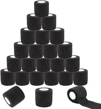 24 Pack Self Adhesive Bandage Wrap 2 Inches X 5 Yards Black Athletic Tape Non...