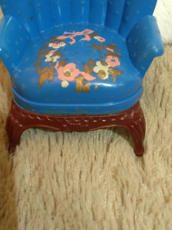 Sillón acanalado colonial pintado azul muebles silla acanalada vintage Renwal Foto 3 de 4