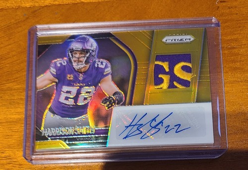 2025 Panini Prizm Football Harrison Smith GOLD Patch Auto Vikings #/10 SSP