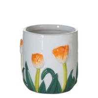INNA-Glas ÜBertopf Nurvani, Tulpenmotiv, Bunt, 8,5Cm, Ø8,2Cm