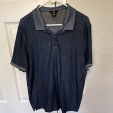 Calvin Klein Men's Blue Polo Shirt L Short Sleeve Solid Collared