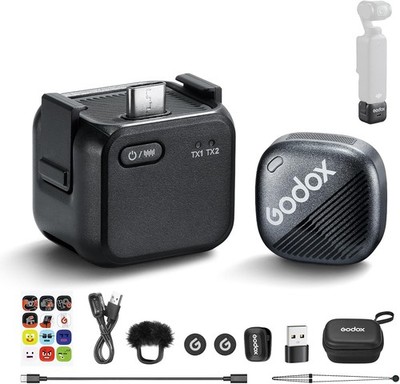 GODOX Cube-OP3 Wireless Lavalier Microphone system, 48kHz/24bit Hi-Res Seamless