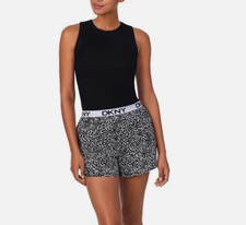 DKNY Black  White XL Tank  Short Set Soft Ribbed Tank Cozy Woven Shorts New
