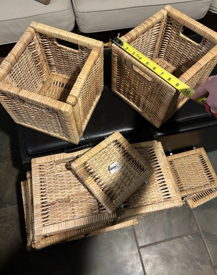 8x IKEA Branas Rattan Wicker Basket Storage SMALL SIZE 9in/23cm LOT OF 8 - Image 2 of 4
