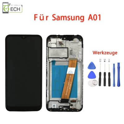 Für Samsung Galaxy A01 A015F (OLED) LCD Display mit Rahmen Touch Screen Bil...