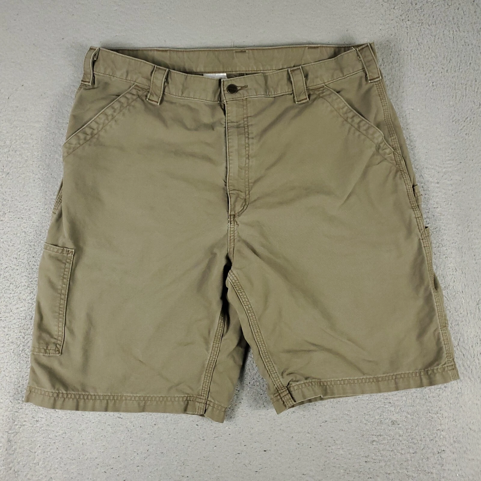 Carhartt Shorts Mens Size 40 Brown Beige Canvas Carpenter Work Shorts
