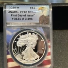 2020-W $1 SILVER AMERICAN EAGLE ✪ ANACS PR-70 ✪ FDOI FIRST DAY ISSUE PF◢TRUSTED◣