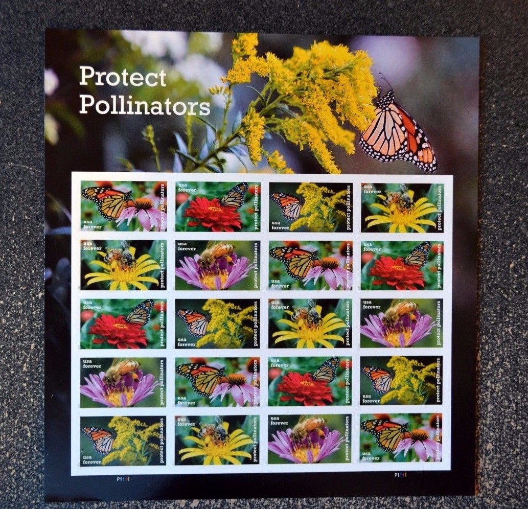 2017USA #5228-5232 Forever - Protect Pollinators - Mint Sheet of 20 butterfly