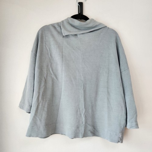 J. Jill Purejill Sky Blue Shirt Blouse Sweatshirt Mockneck Women's Petite L (LP) - Picture 2 of 6