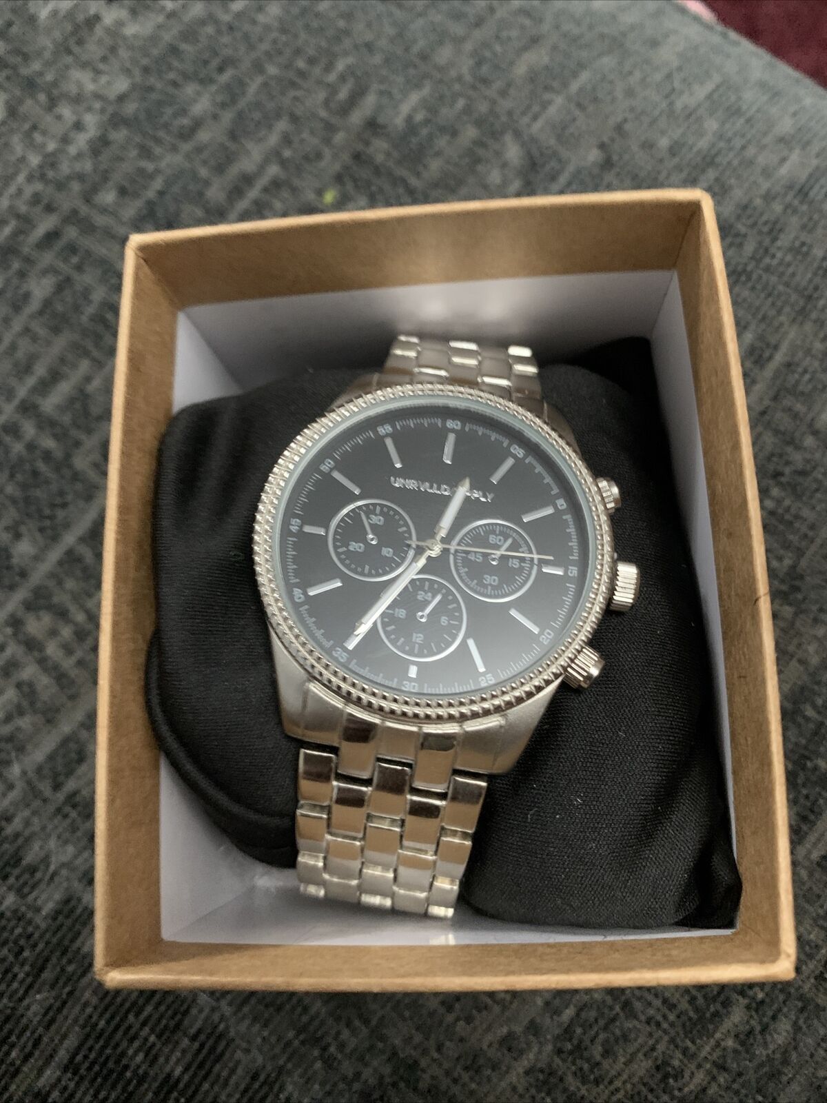Asos Design Watch With Black Dial And Silver Tone - BNIB Never Worn