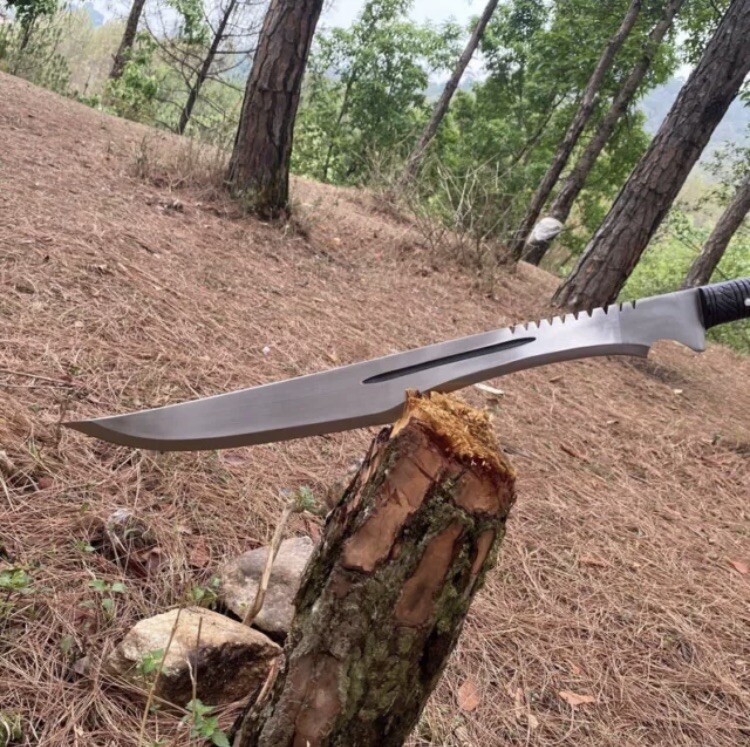 Custom Handmade Carbon Steel Blade Survival Machete Sword| Hunting Sword Camping