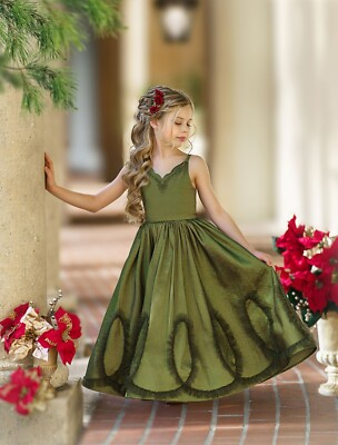 green dollcake dress DollCake-sz 7-Green-Checkered-Tie Back-Dress-Sundress-cotton-twirl