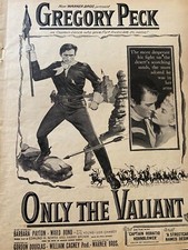 Only the Valiant, Gregory Peck, Full Page Vintage Promotional Ad, aa