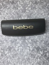 Bebe Eyeglasses Eyewear Case Hard Clamshell with Gold Colored "Bebe" on Lid EUC