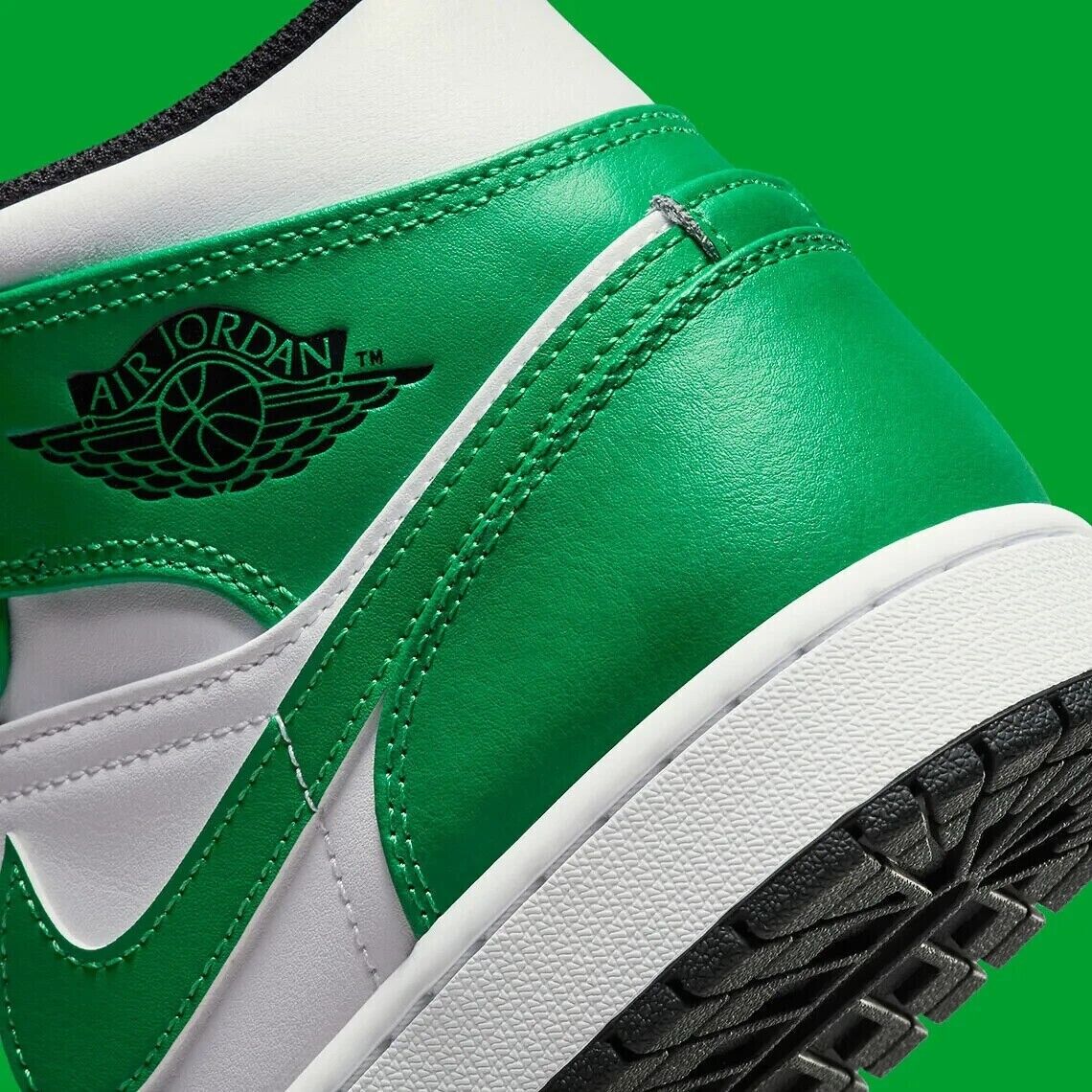 Air Jordan 1 Mid Lucky Green 🍀 White Retro Mens Shoes Air Jordan 1 Mid Lucky Green 🍀 White Retro Mens Shoes
