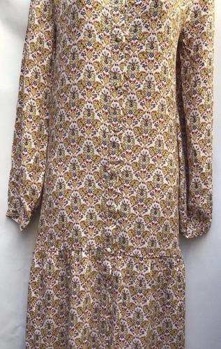 New Next Size 12 Yellow Red Paisley Print Relaxed Shirt Midi Maxi Dress Work - Picture 11 of 20