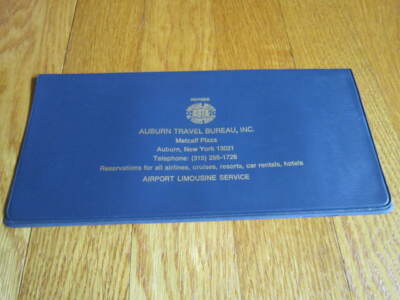 Vtg Travel Ticket Holder Agency Bureau Auburn NY Vinyl Case Wallet Collectible
