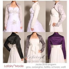 Jacke Bolero für Hochzeit Party Brautjäckchen Langarm satin Gr.34-50 Lafairy