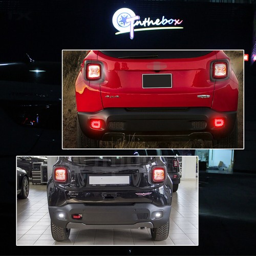 Smoked Black Lens LED Backup Reverse/Rear Fog/Tail Lamps For 15-up Jeep Renegade - Picture 11 of 12