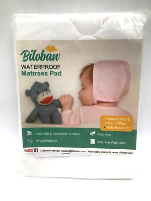 Biloban Waterproof Mattress Pad Cover Fits Halo Bassinet 2 Pack (Open Package)