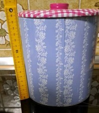 Kekse Tee Dose Pink Weiss Kariert Karo Streifen Blumen Gestreift Blau Metall Pip