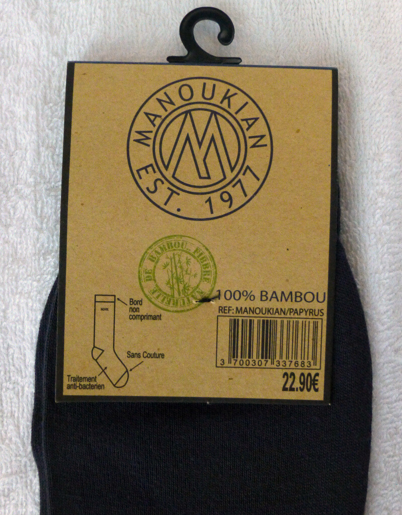 Chaussettes Homme MANOUKIAN Mnk 100% Fibre De Bambou - Gris Foncé, Taille 43/46 - Neuf Avec étiquettes