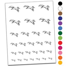 Romantic Leaping Fox with Flower in Mouth Temporary Tattoo Water Resistant Set