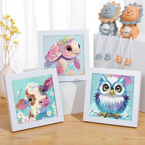 4 confezioni 5D cartoni animati fai da te diamante pittura arte kit mosaico carino decorazione parete casa - Foto 4 di 11