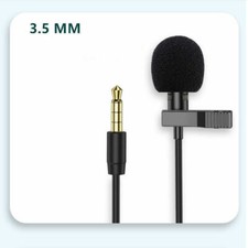 Lavalier Lapel Microphone Mini Stereo Clip on Mic Condenser For iPhone X Samsung