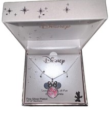 Disney Minnie Mouse Some Days Call For Extra Sparkle Silver Crystal Necklace