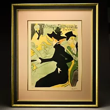 TOULOUSE LAUTREC Original Vintage Divan Japonais Jane Avril Portrait Lithograph
