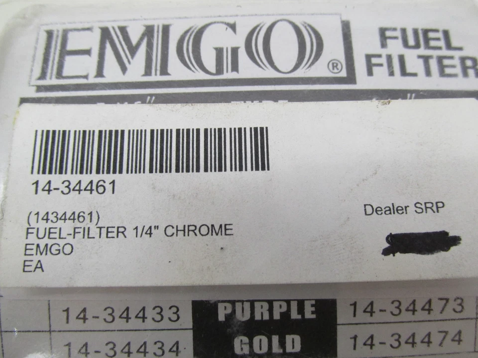 Emgo Motorcycle 1/4" Chrome Universal Fuel Filter 14-34461 - Image 3 of 3