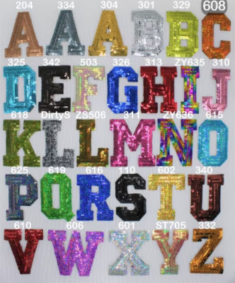 NEW COLOR 3'' Sequin Letters (First Row)
